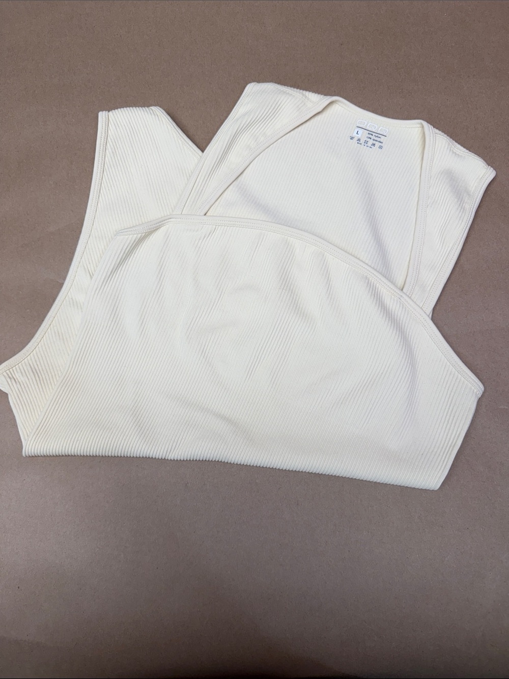 Ribbed Scoop-Neck Bodysuit in Cream